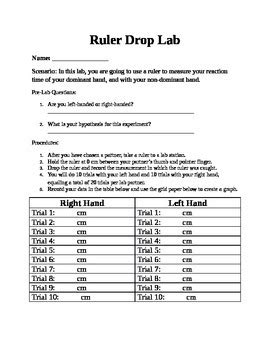 ruler drop test answer key